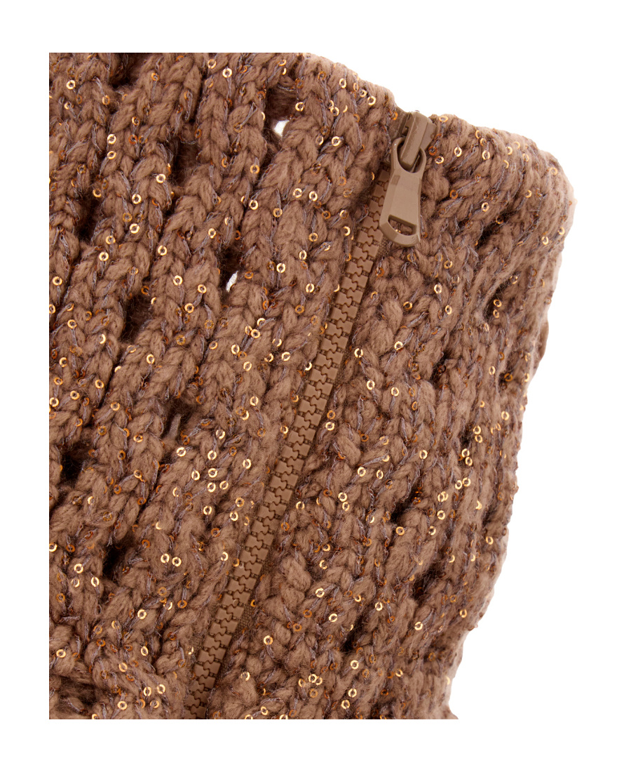 Brunello Cucinelli Embellished Cashmere Blend Cardigan In Brown