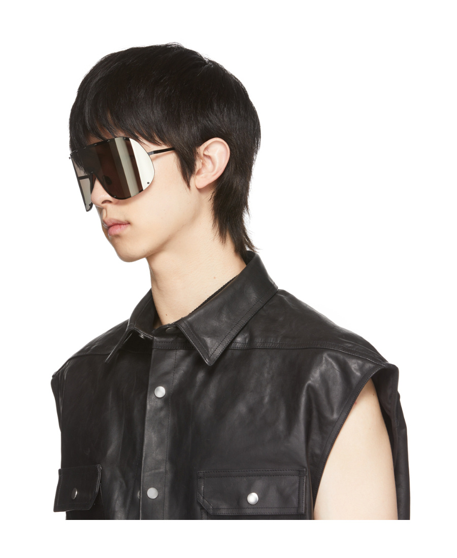 Rick Owens Oversize Mask Sunglasses In Nude