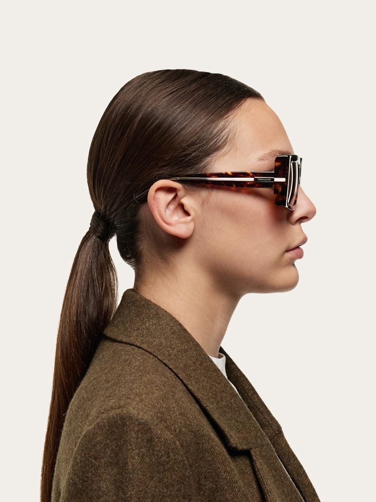 Ferragamo Frame Sunglasses In Brown