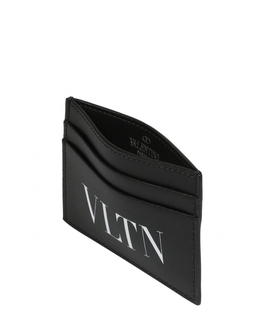Valentino Vltn Logo-print Cardholder In Black