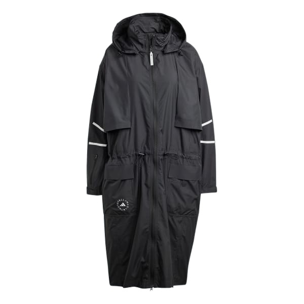 ADIDAS ORIGINALS LOGO-PRINT HOODED PARKA COAT 