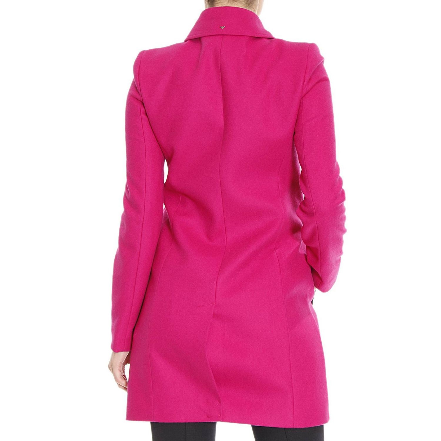 Armani Jeans Long-sleeved Coat In Pink