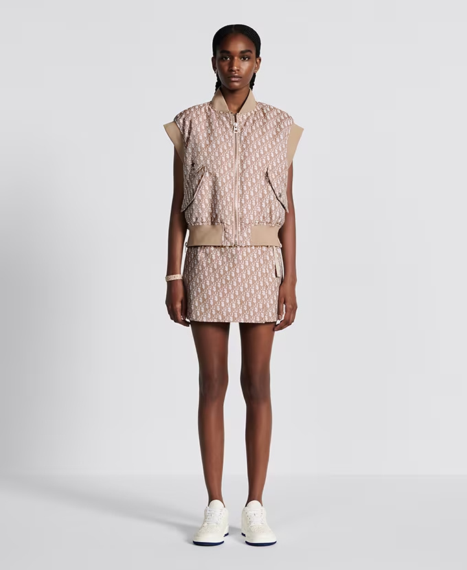 Dior Zipper Sleeveless Vest In Nude