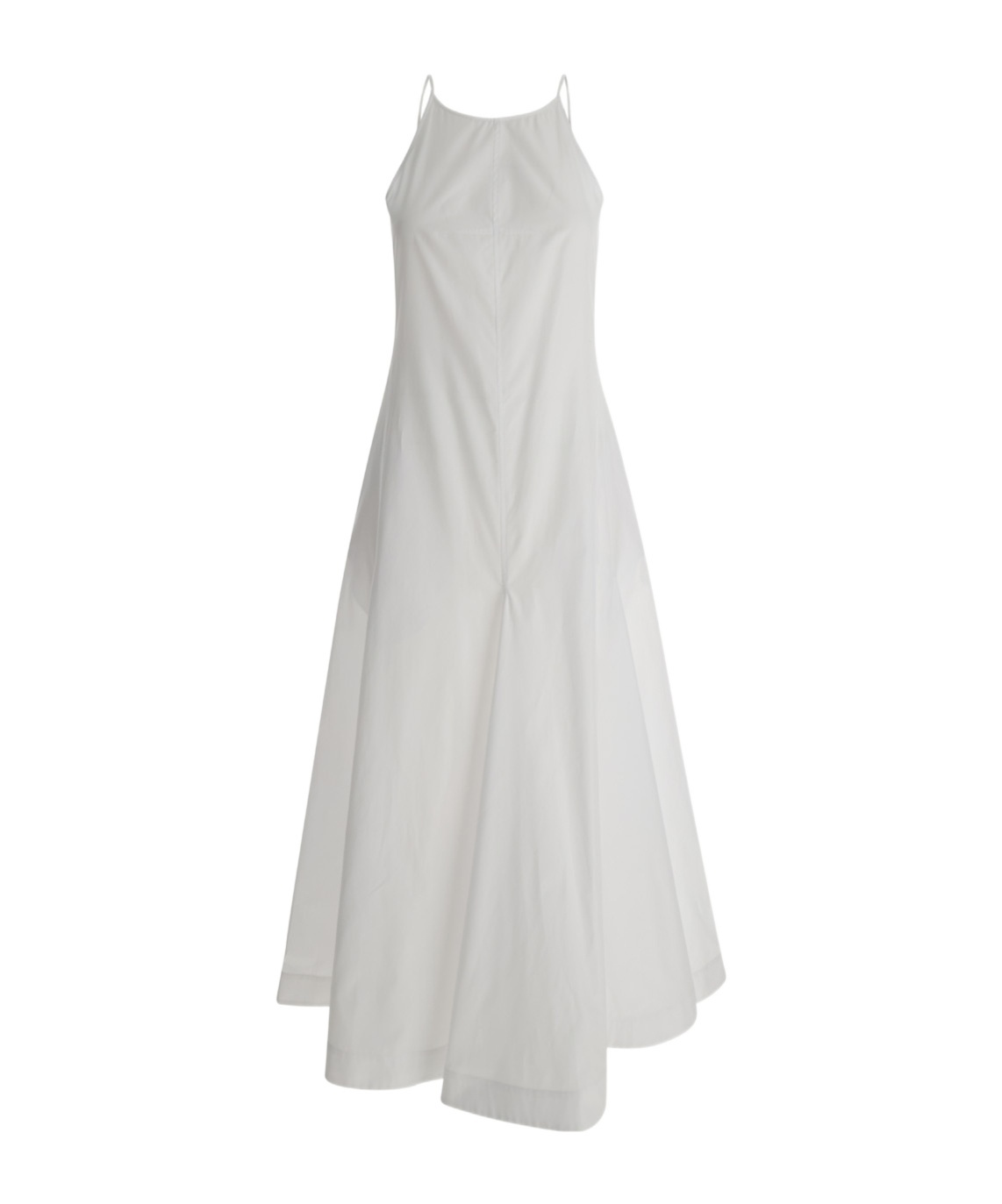 Sportmax Cactus Sleeveless Round Neckline A-line Midi Dress In White