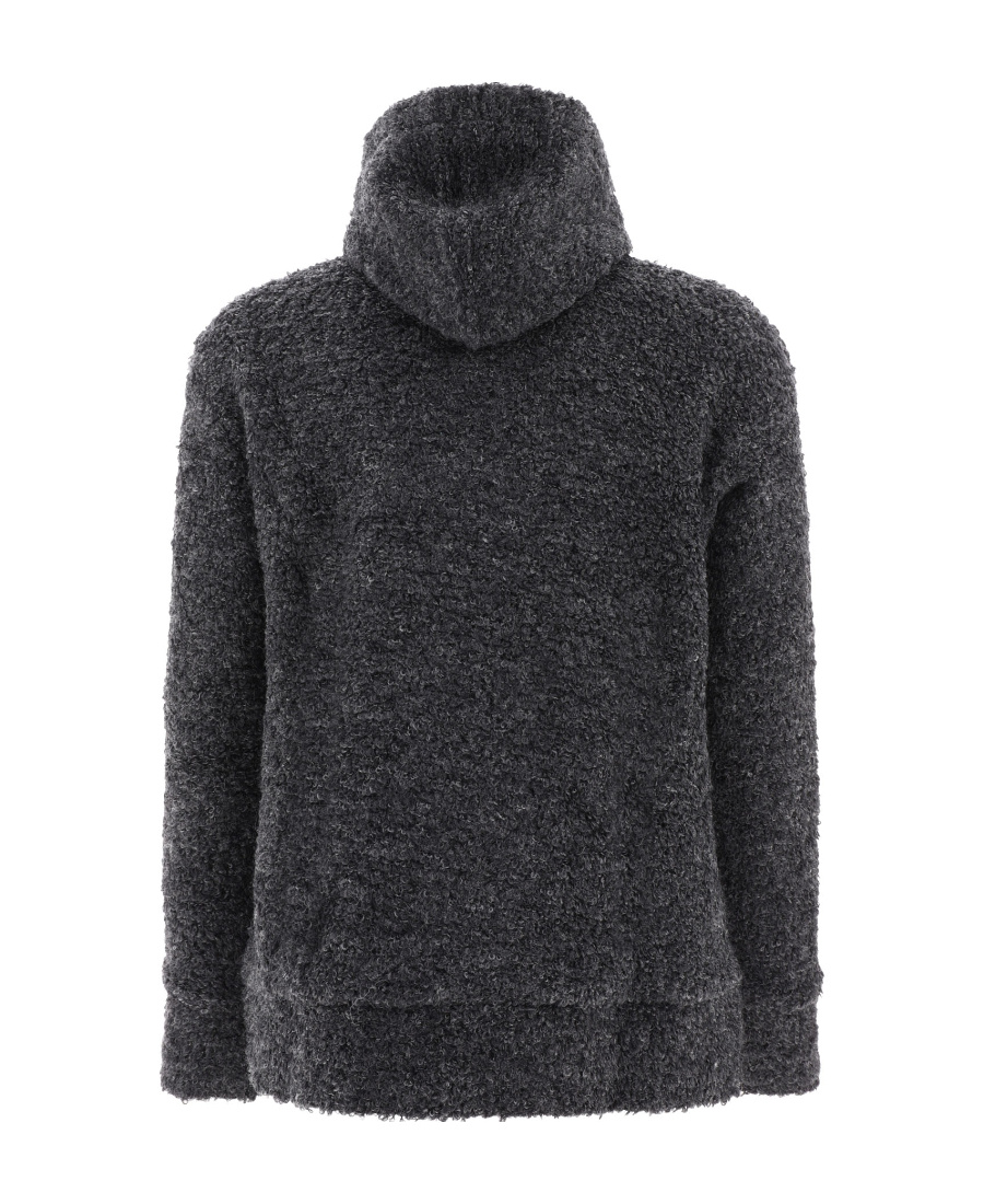 Junya Watanabe Textured Drawstring Zipped Hoodie Sweatshirts Grey In Black