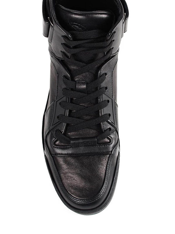 GUCCI BLACK HIGH-TOP CASUAL SNEAKERS
