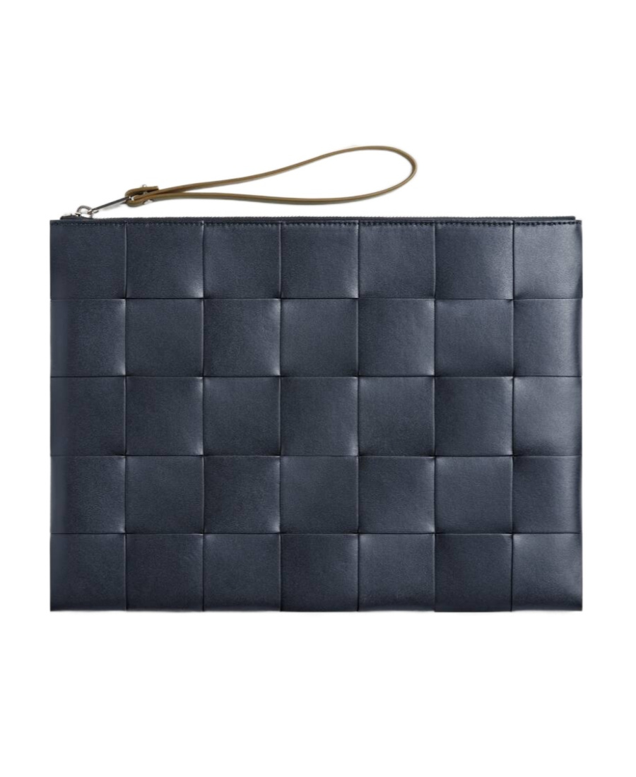 Bottega Veneta Box Large Flat Clutch In Blue