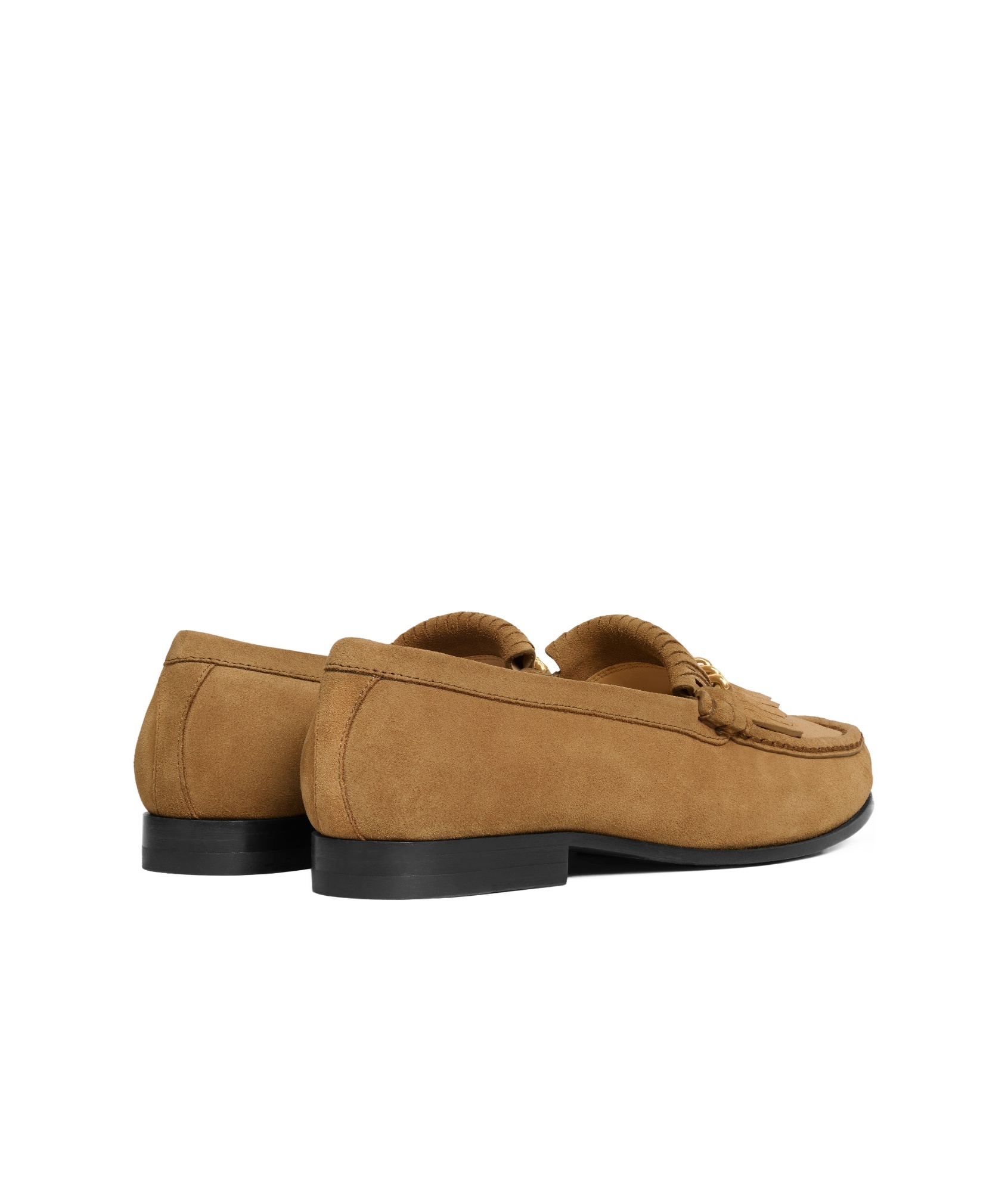 Celine Logo Tassel Chain Love Shoes In Brown