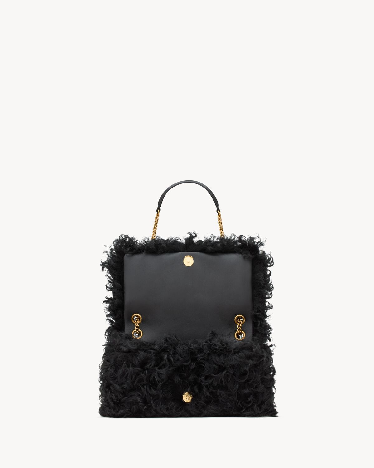 Saint Laurent Jamie Medium In Shearling In Black