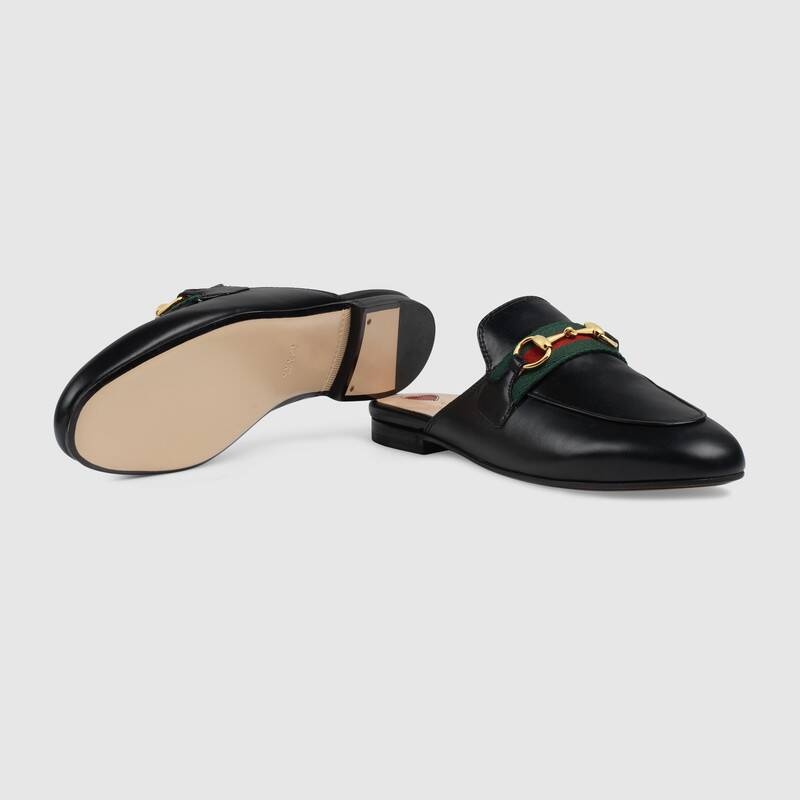 Gucci Princetown Horsebit-detailed Leather Slippers In Black