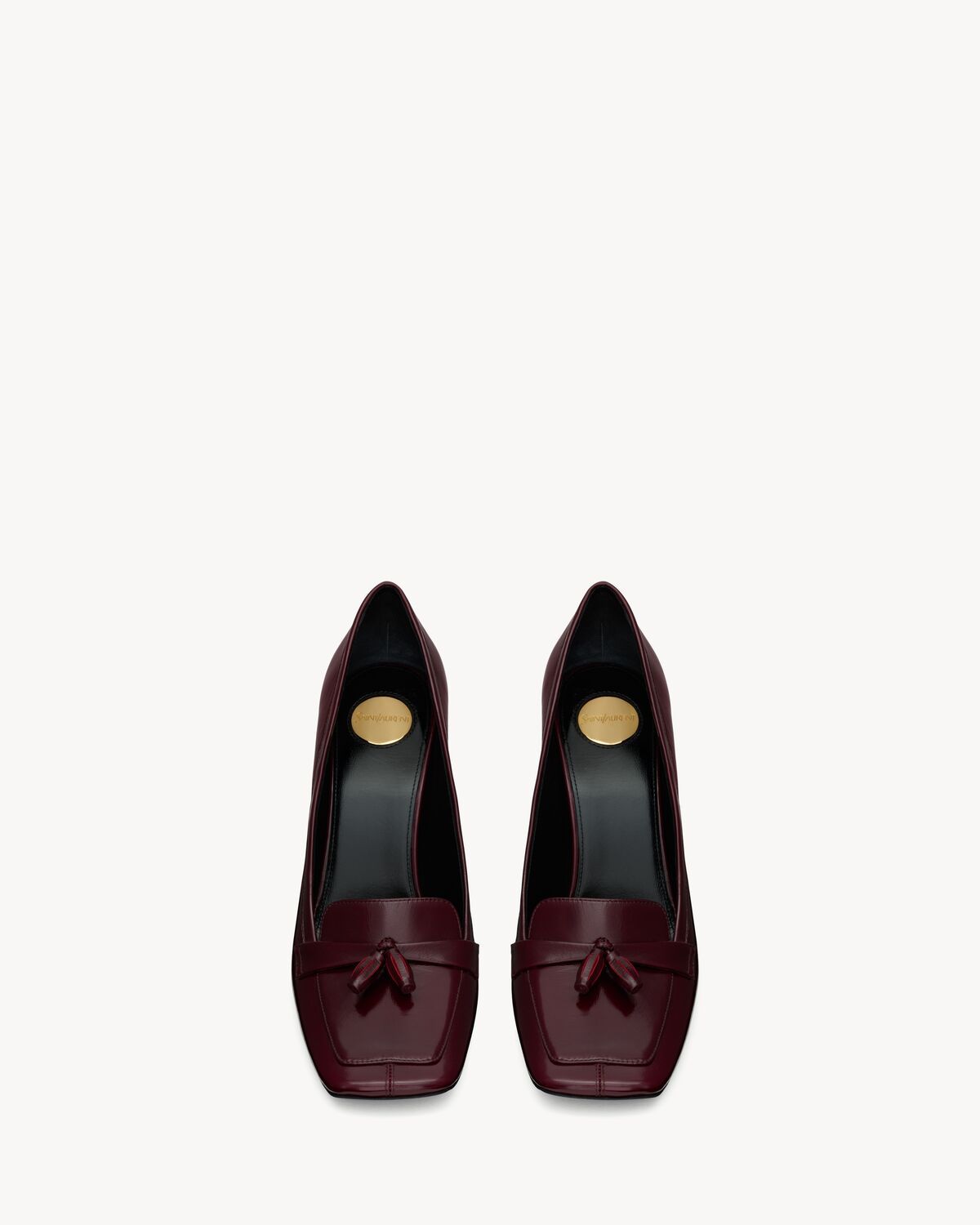 Saint Laurent Chloe 90 Leather Loafer Pumps In Red
