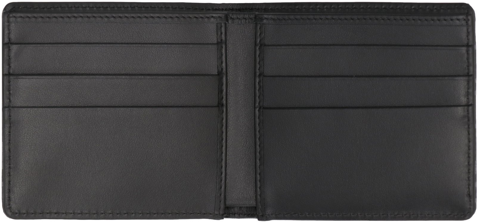 Dolce & Gabbana Coated Canvas Wallet With With All-over Logo In Black