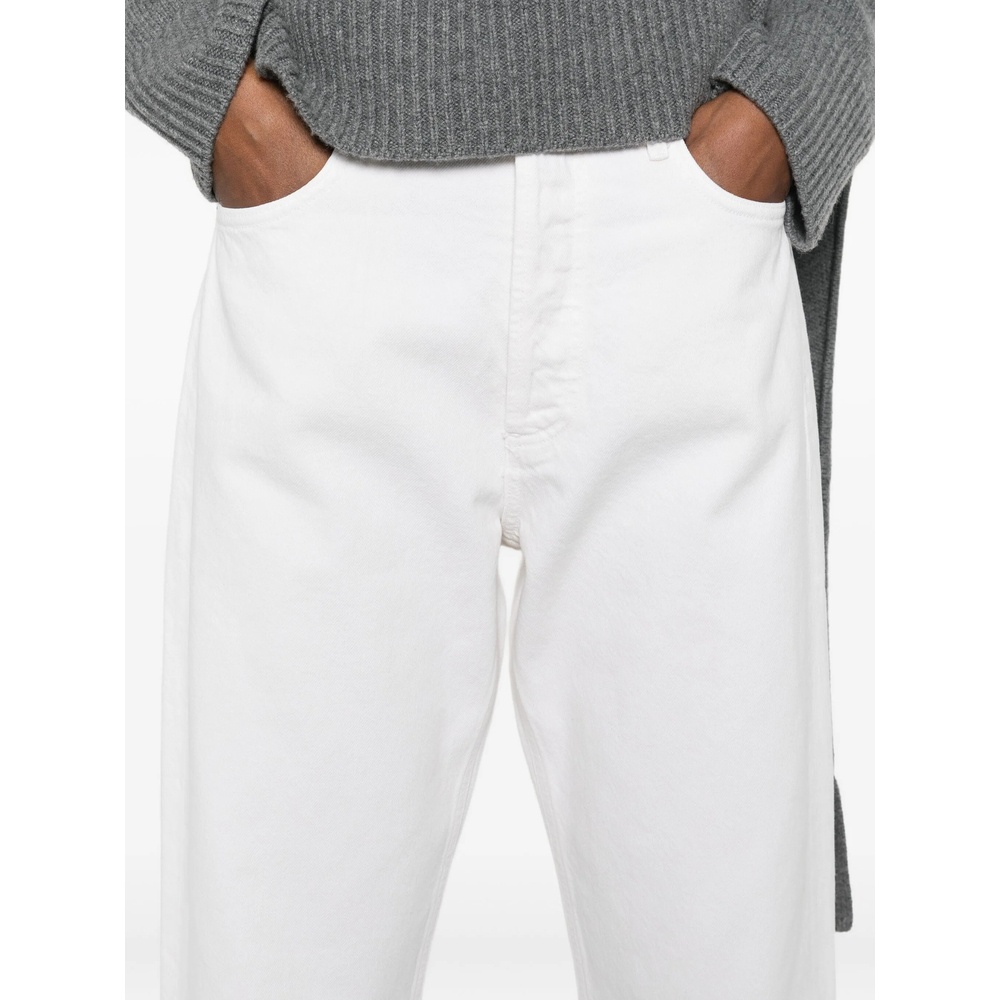 Agolde Five-pocket Denim Trousers In White