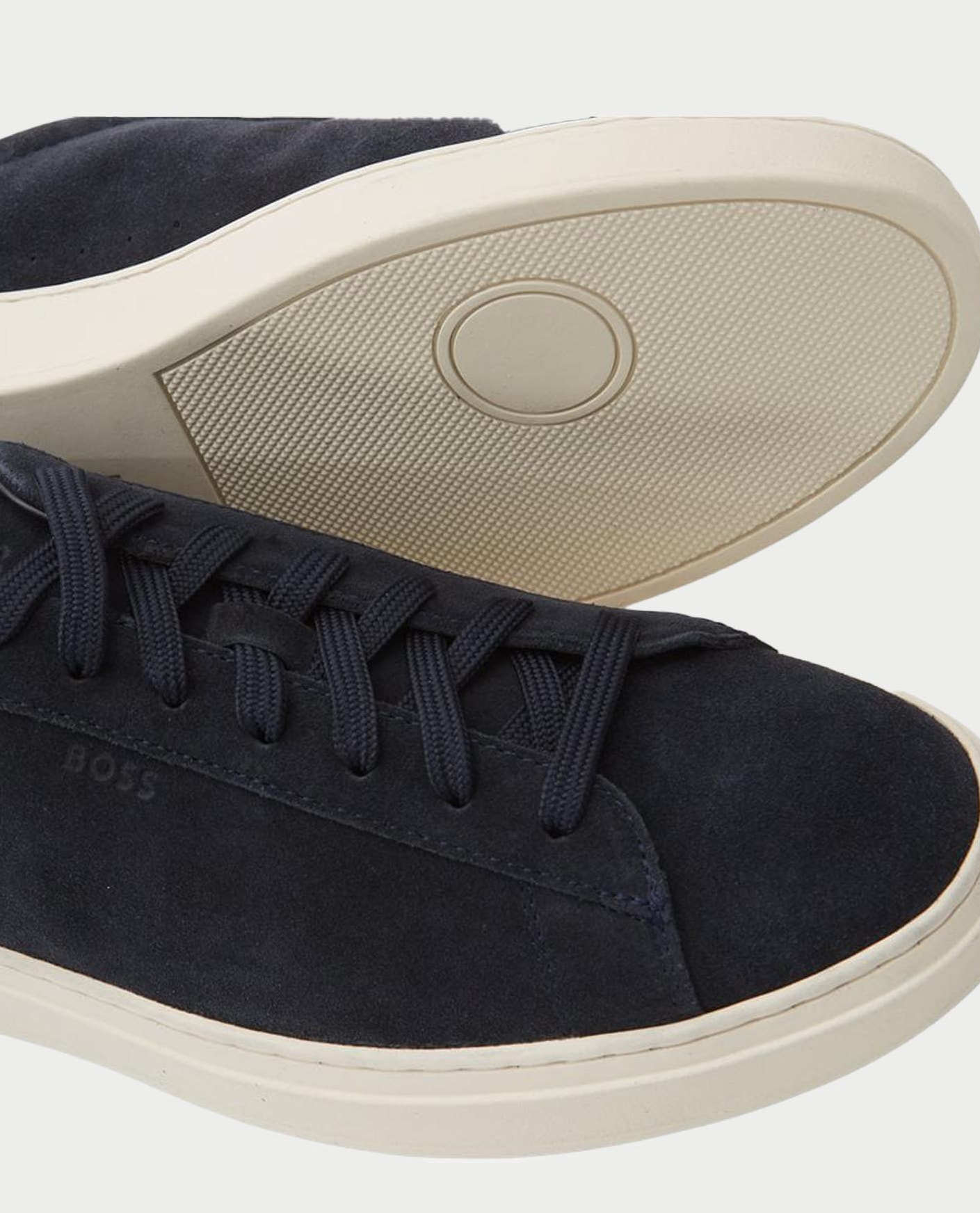 Hugo Boss Boss Men's Low-top Sneakers In Suede In Blue