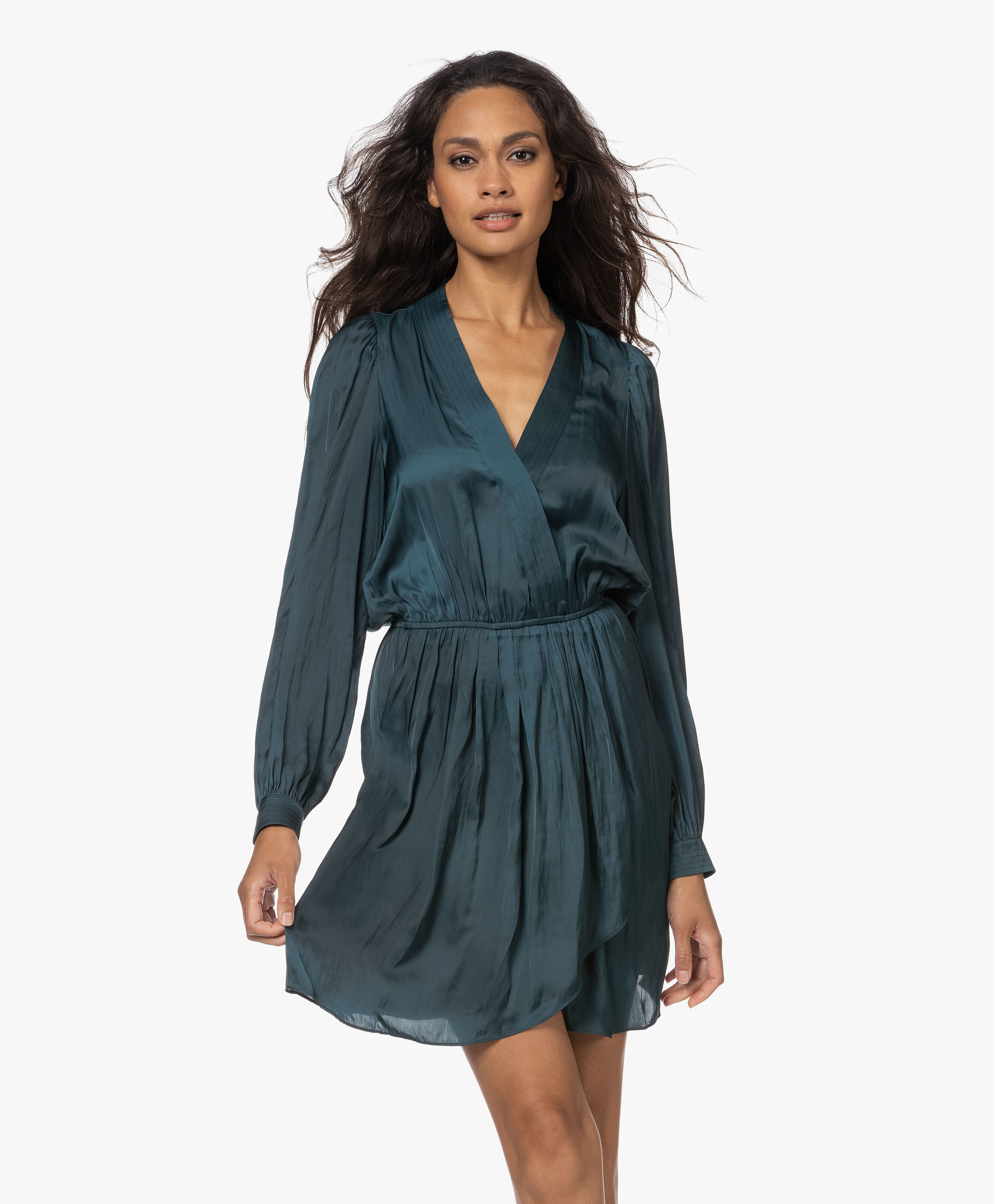 Zadig & Voltaire Remember Satin-finish Minidress In Blue