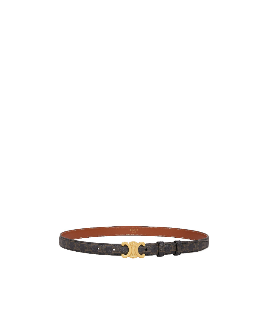 Celine Small Triomphe Belt In Black