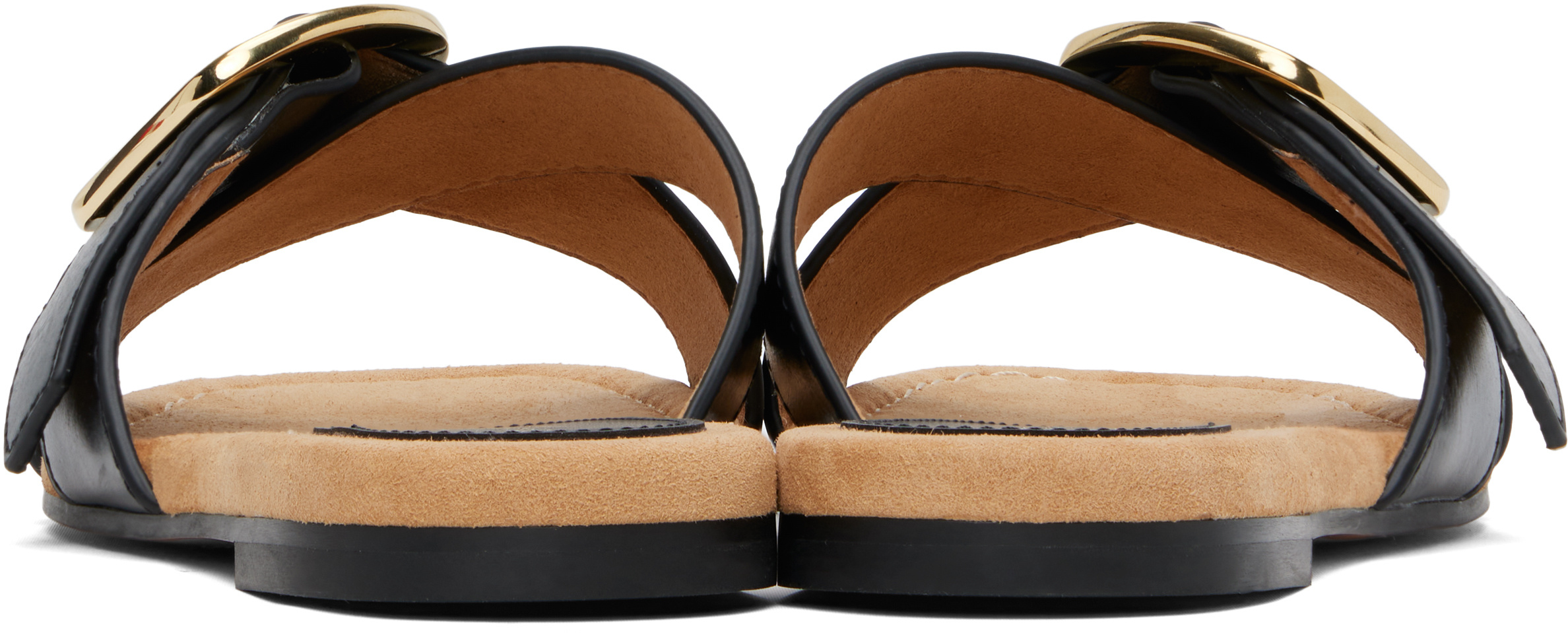 Stella Mccartney Gaia Brushed Alter Mat Slippers In Black
