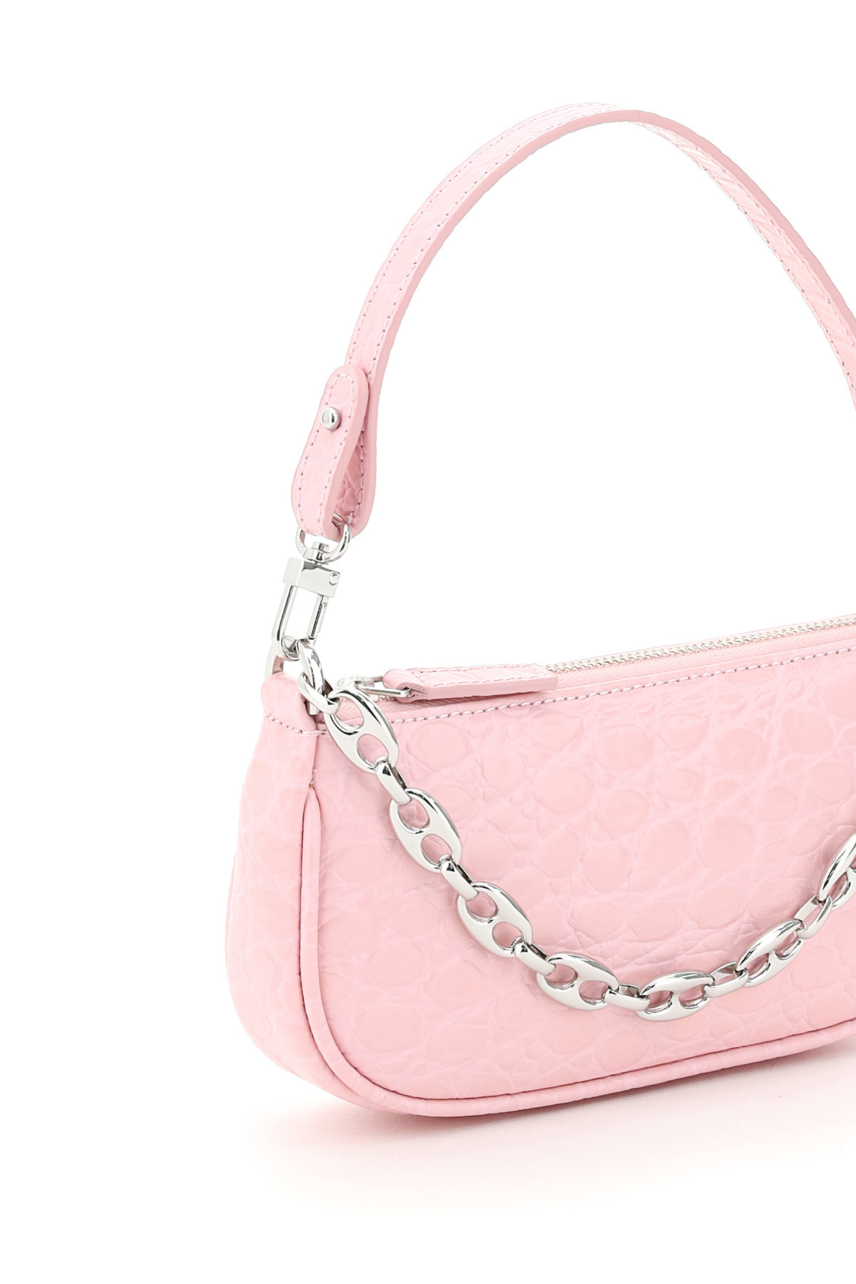 By Far Mini Rachel Pebbled Shoulder Bag In Pink
