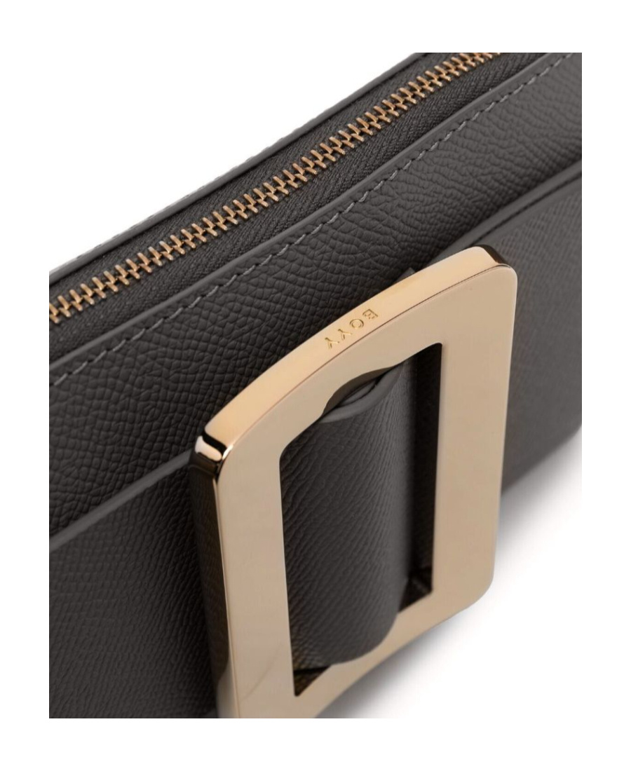 Boyy Buckle Pouchette Epsom Leather Handbag In Black