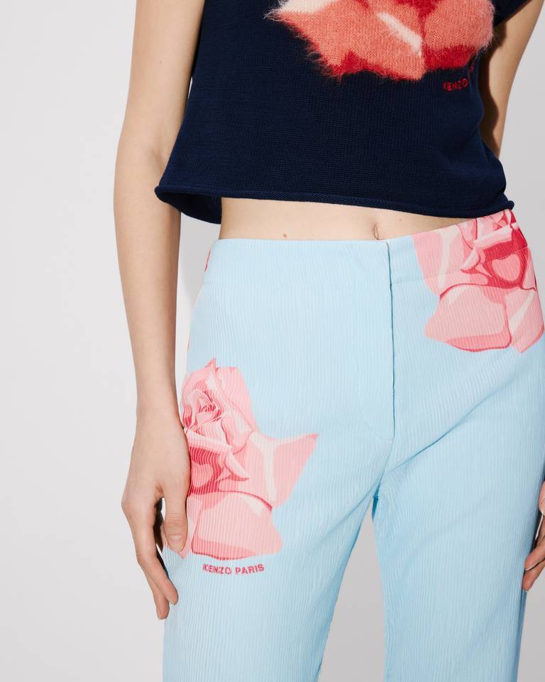 Shop Kenzo ' Rose' Pleated Pants In Blue