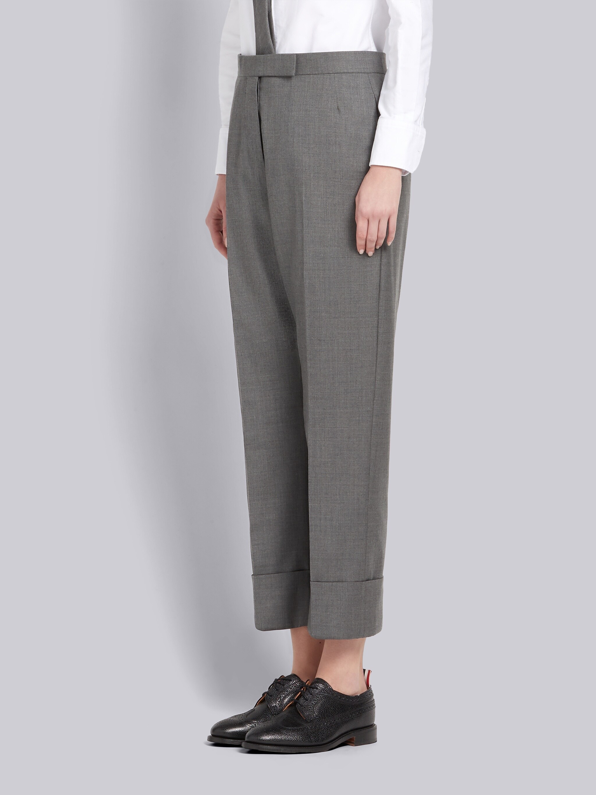 Thom Browne Super 120s Trousers In Gray