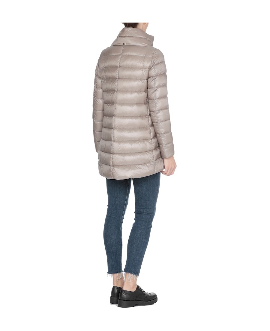Herno Funnel-neck Padded Coat In Nude
