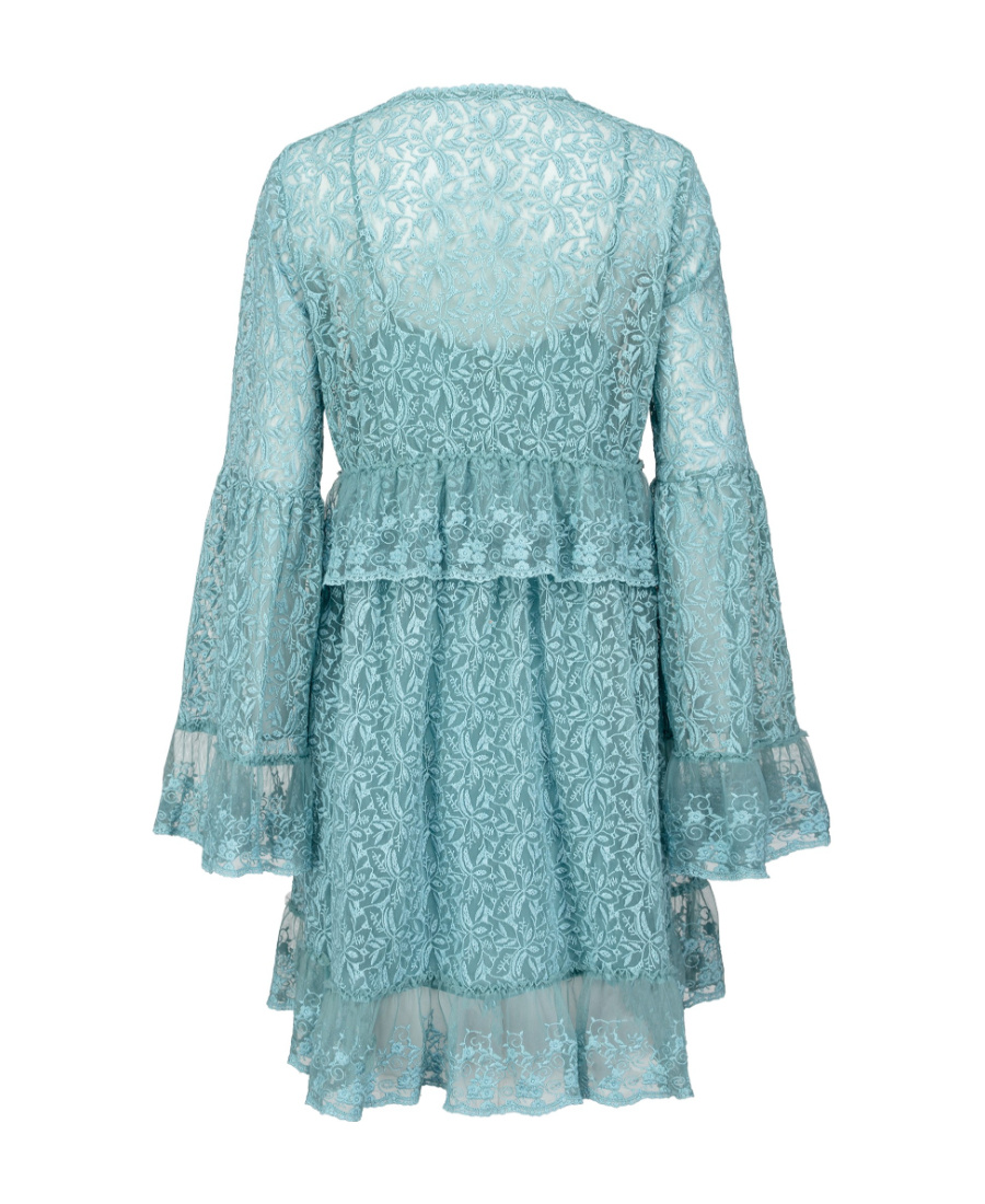 Pinko Lace Babydoll Dress In Blue