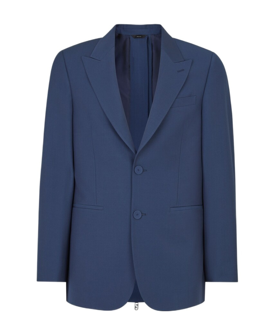 Fendi Peak-lapels Single-breasted Blazer In Blue