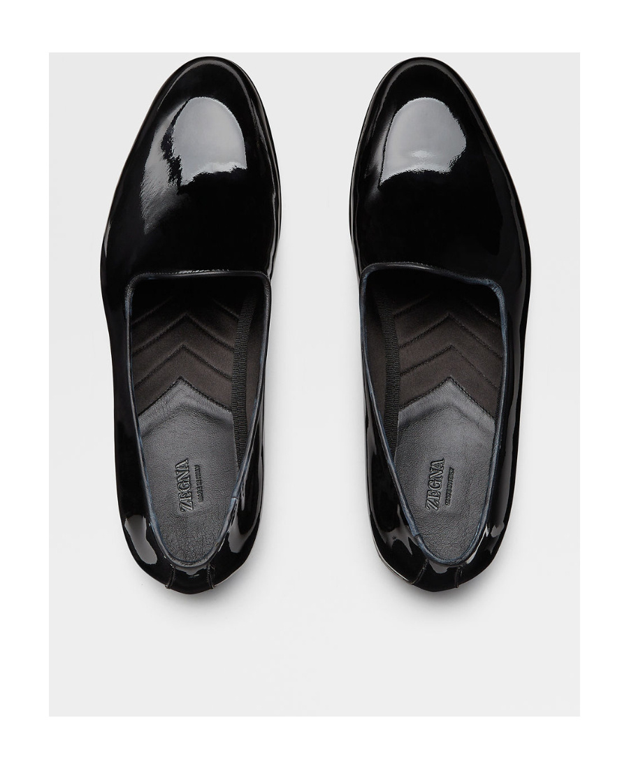 Zegna Chaussures Sans Lacets Gala En Cuir Noires In Black
