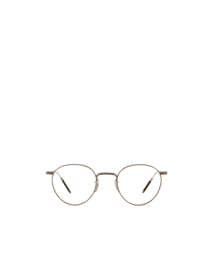 Oliver Peoples Circular Metal Frame Flat Mirror In Gray