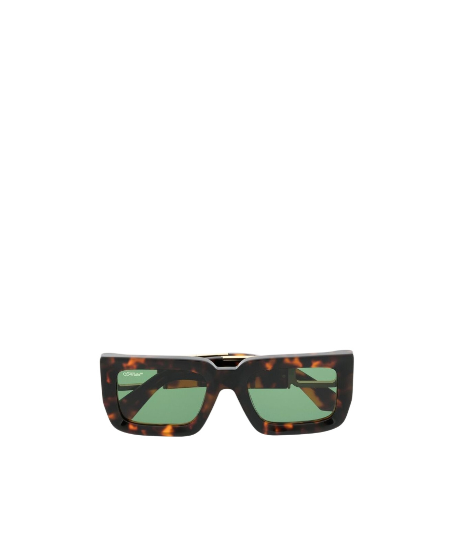 Off-white Tortoiseshell Square-frame Sunglasses In Green
