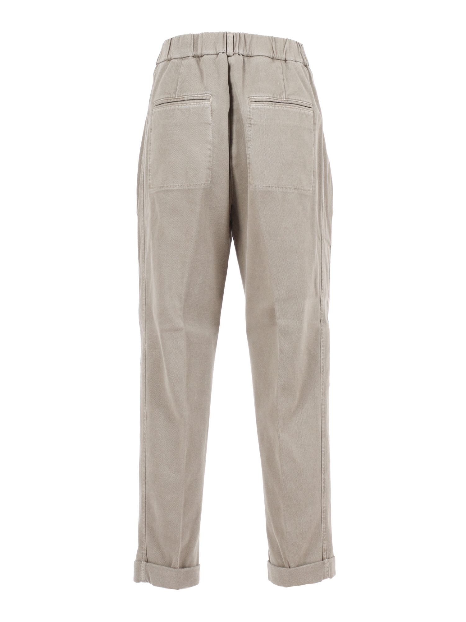 Peserico Relaxed Fit Trousers With Tapered Leg In Neutral