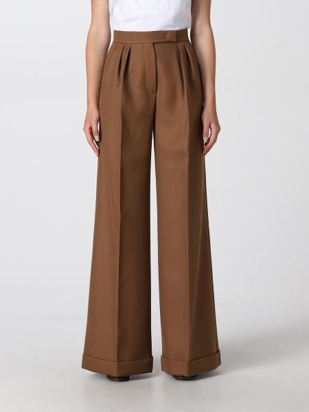 Max Mara Verbano Slim-fit Tailored Pants In Brown