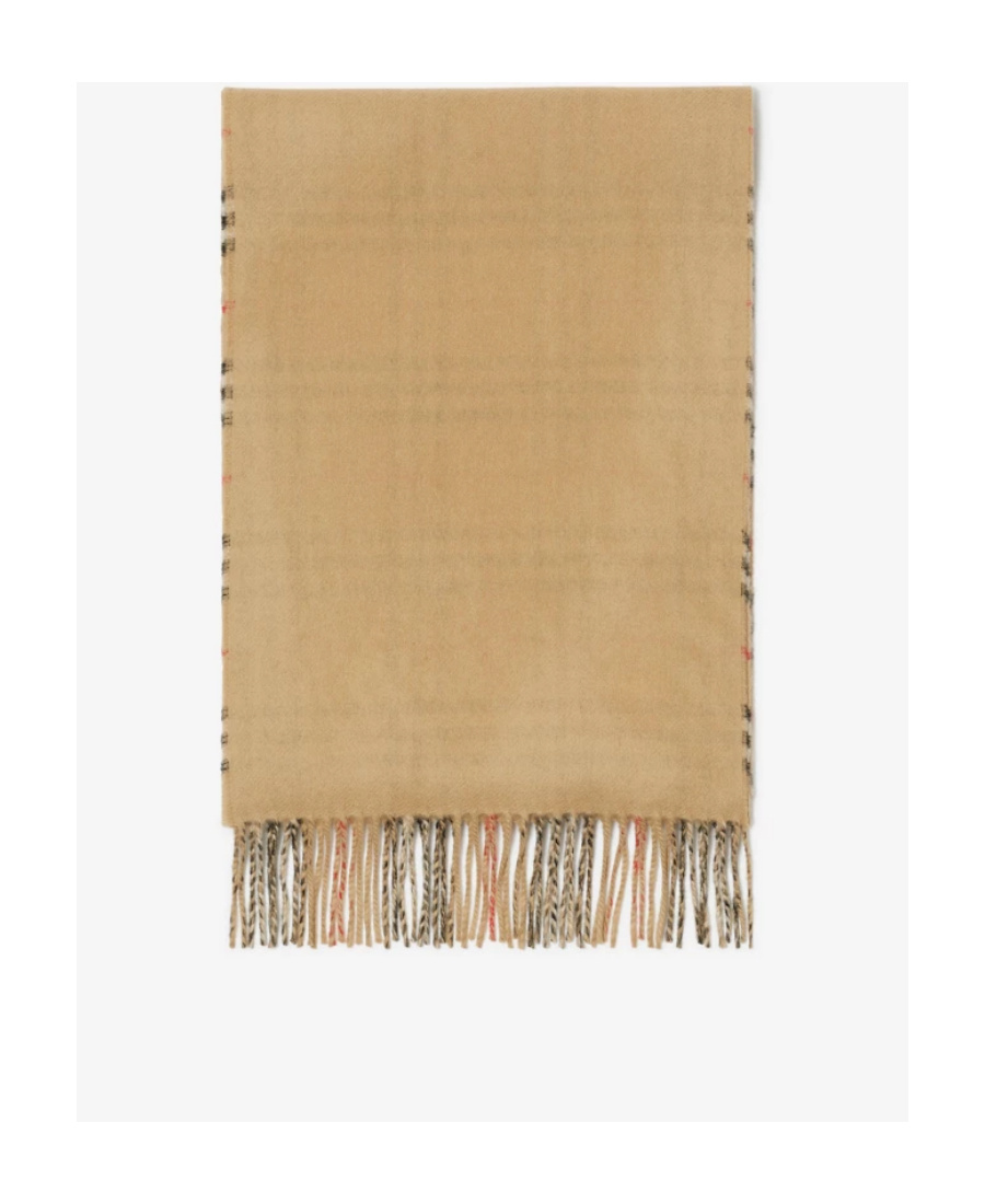Burberry Reversible Check Cashmere Scarf In Nude