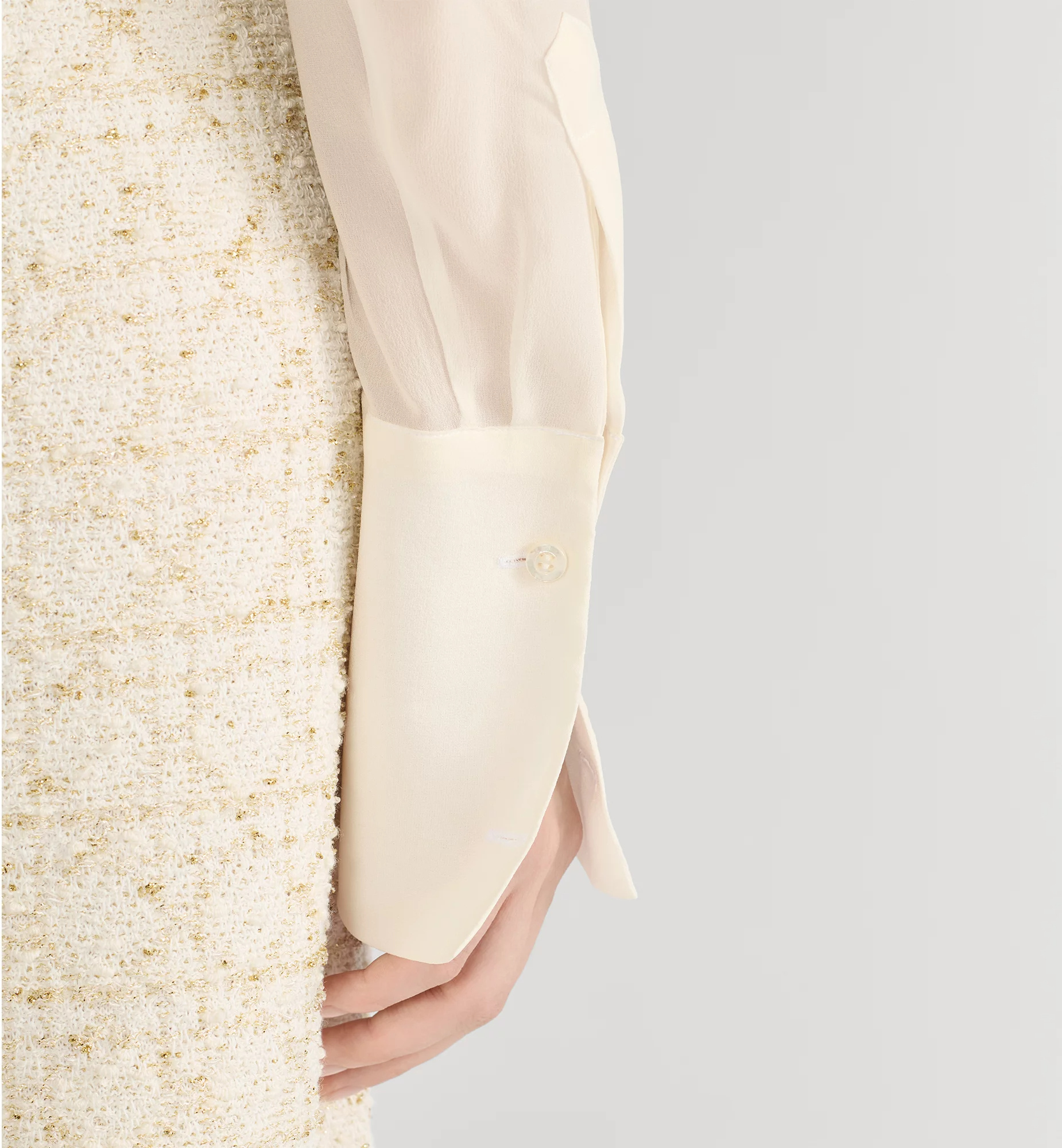 Dior Blouse With Ruffled Neckline In White