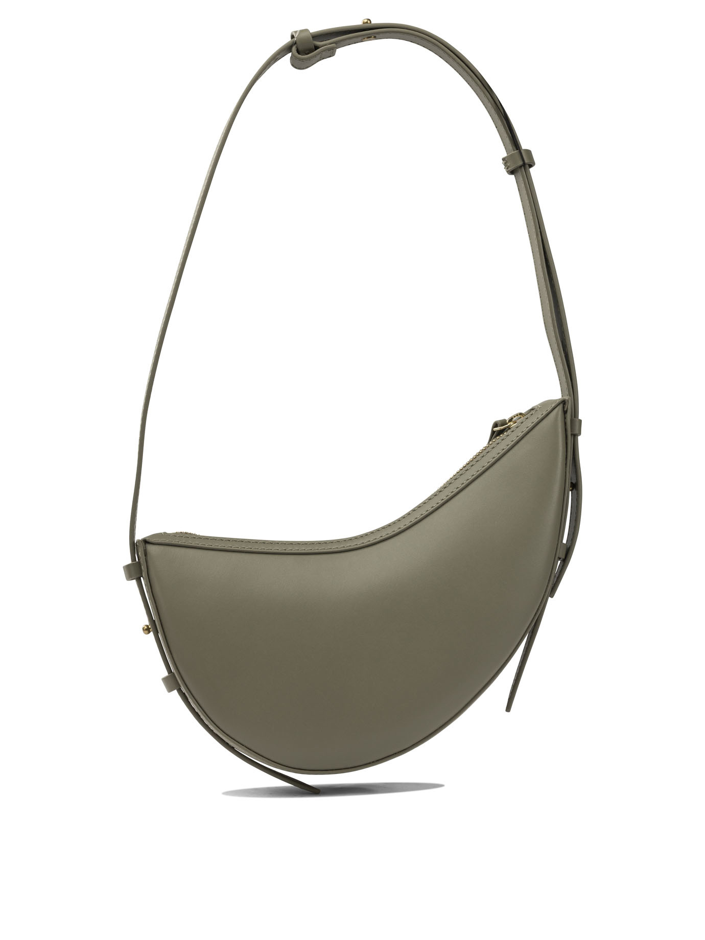 Soeur Curved Shoulder Bag Adjustable Strap In Green