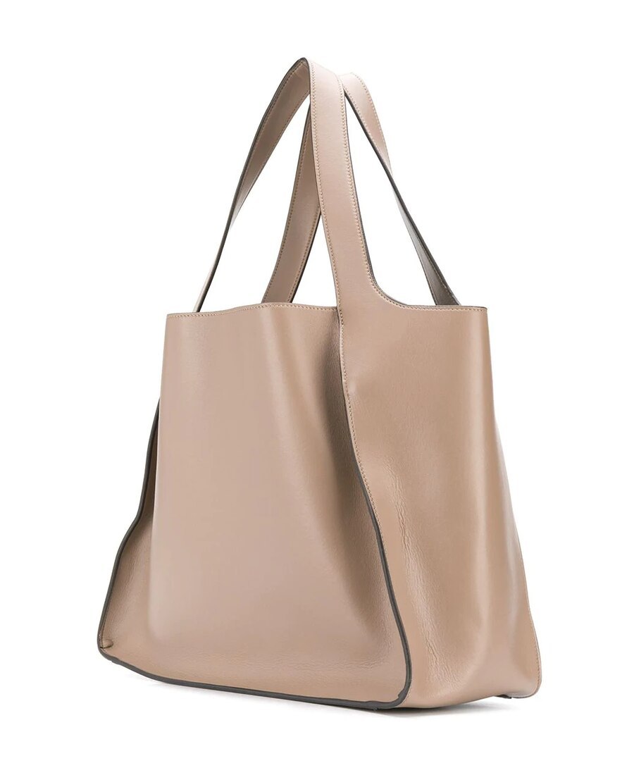 Stella Mccartney Perforated Logo Tote Bag In Brown