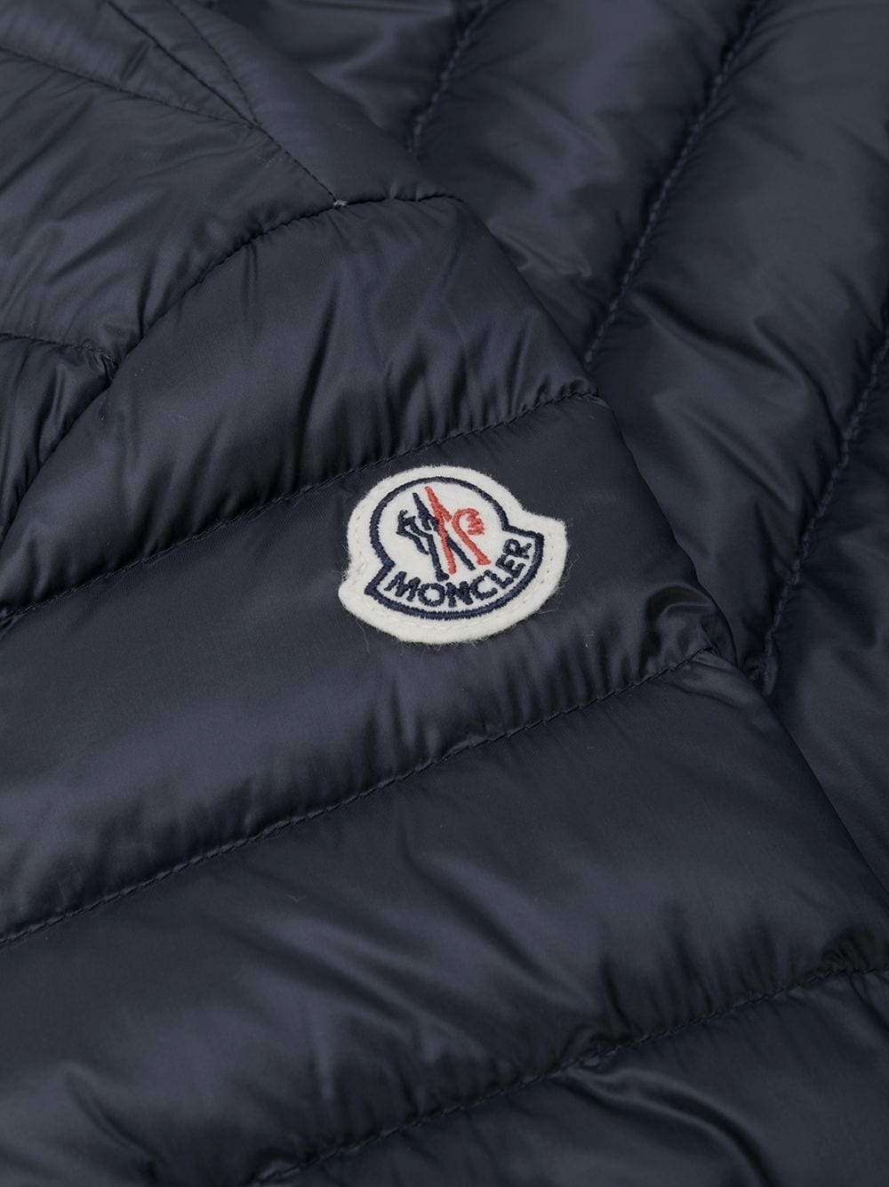 Moncler Dark Blue Stand-neck Down Jacket In Blue