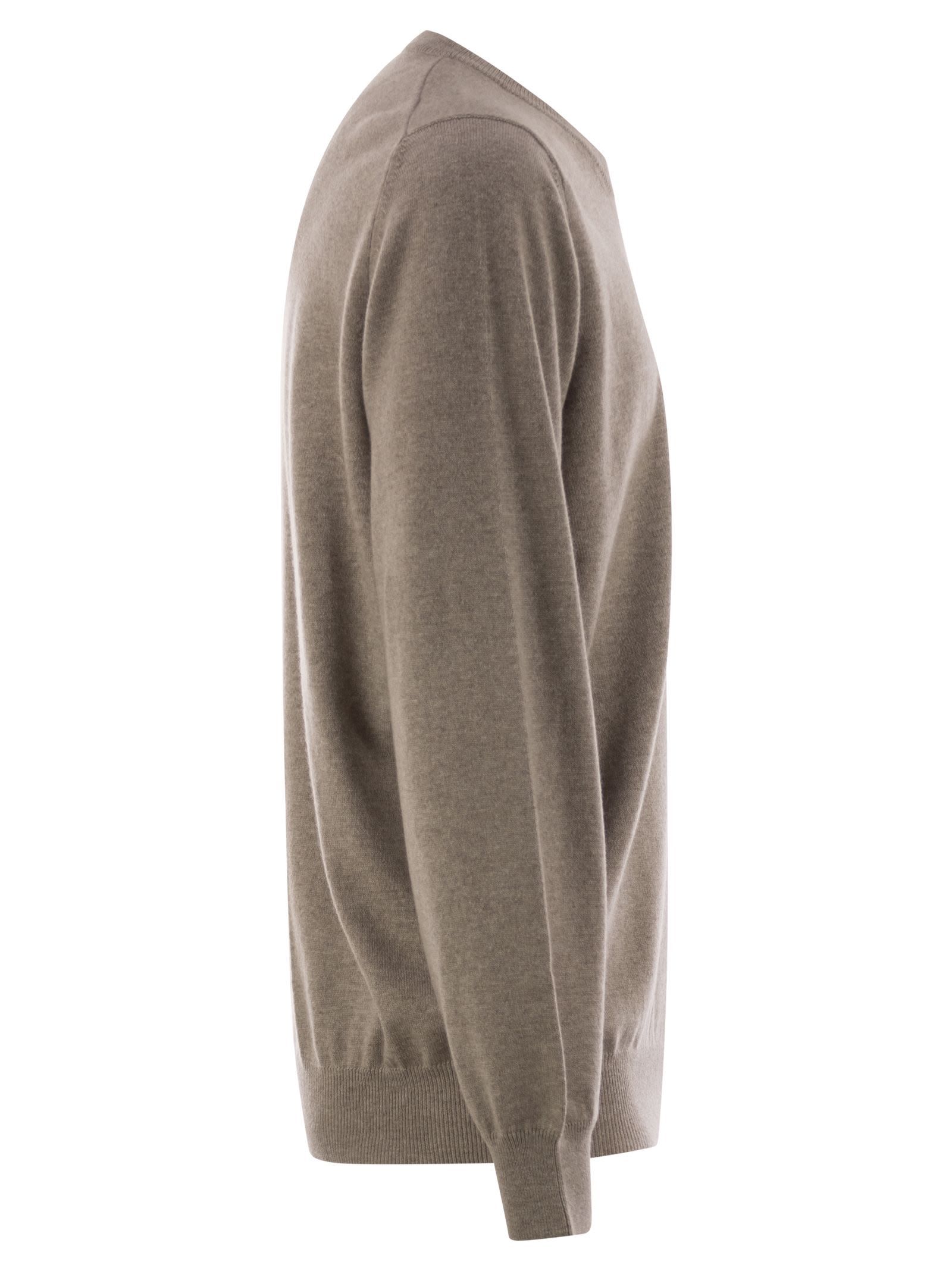 Brunello Cucinelli Men Pure Cashmere Crew-neck Sweater In Brown