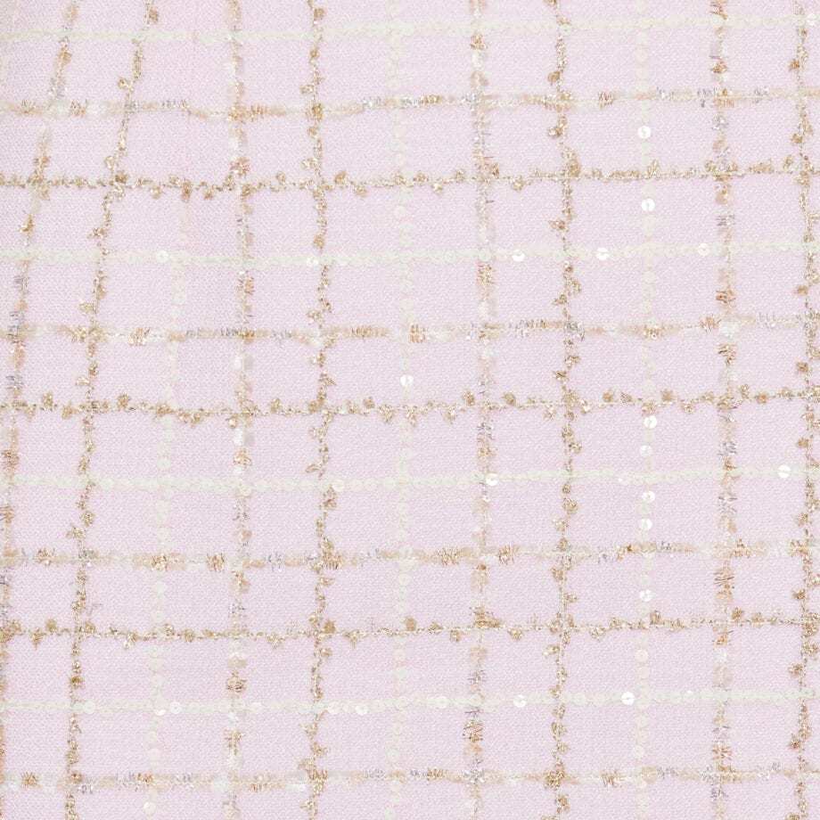 Alessandra Rich Sequined Checked Tweed Mini Skirt In Pink
