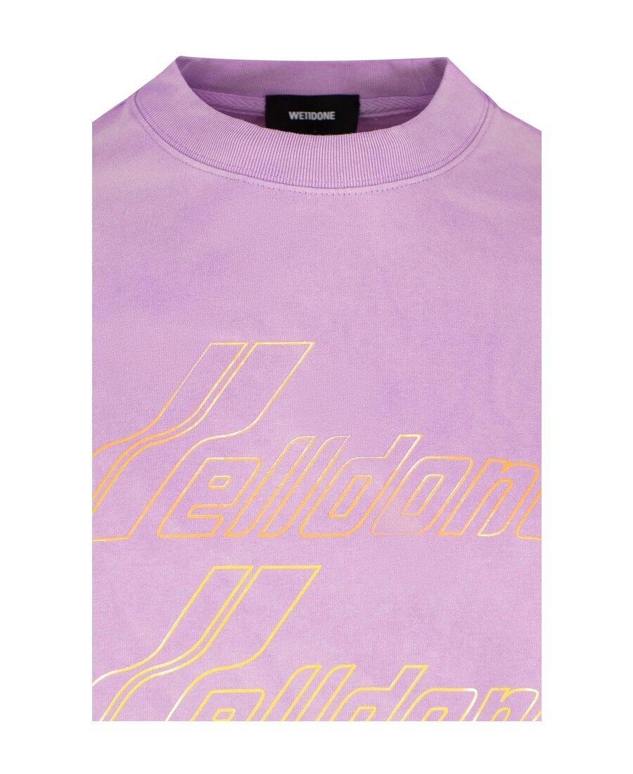 We11 Done Logo-print T-shirt In Purple
