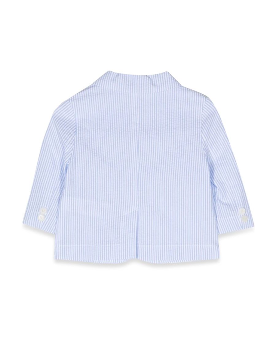 Il Gufo Stripe-pattern Cotton Blazer In Blue