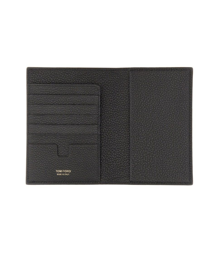 Tom Ford Engraved-logo Passport Holder In Black