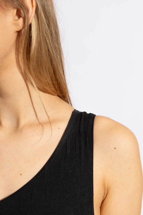 Balmain One-shoulder Swimsuit In Black