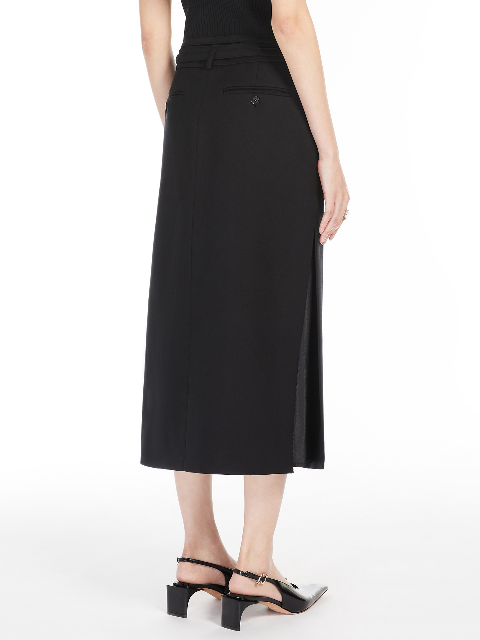 Sportmax Belt-loop Skirt In Black