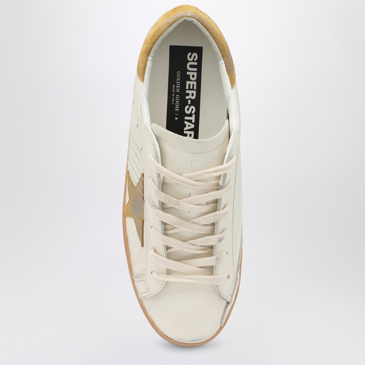 Golden Goose Super Star Leather Upper Toe And Tongue Suede Star And Heel In White