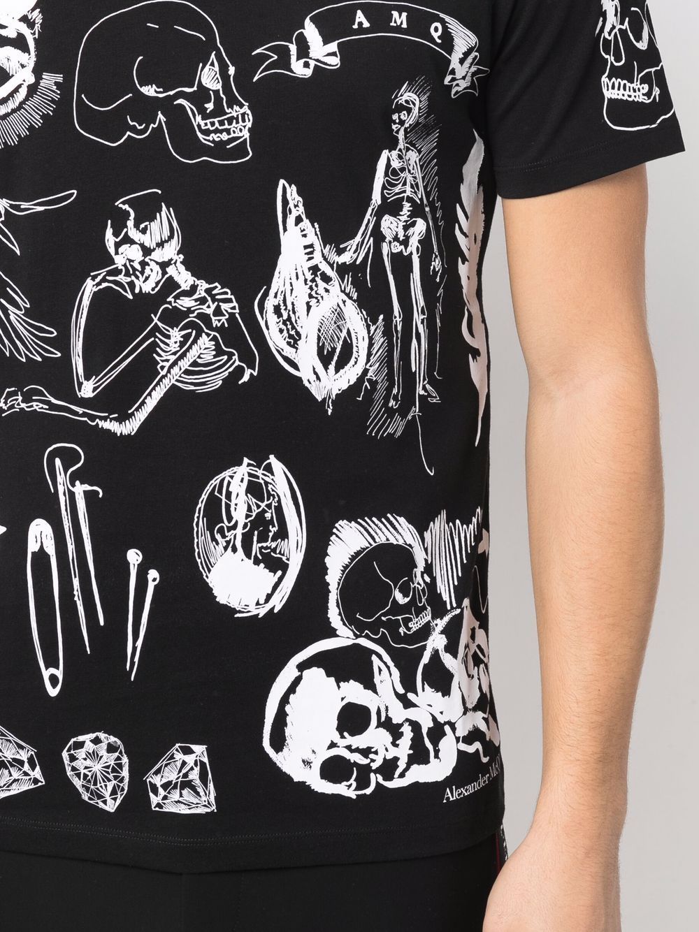 Alexander Mcqueen Skull Print T-shirt In Black