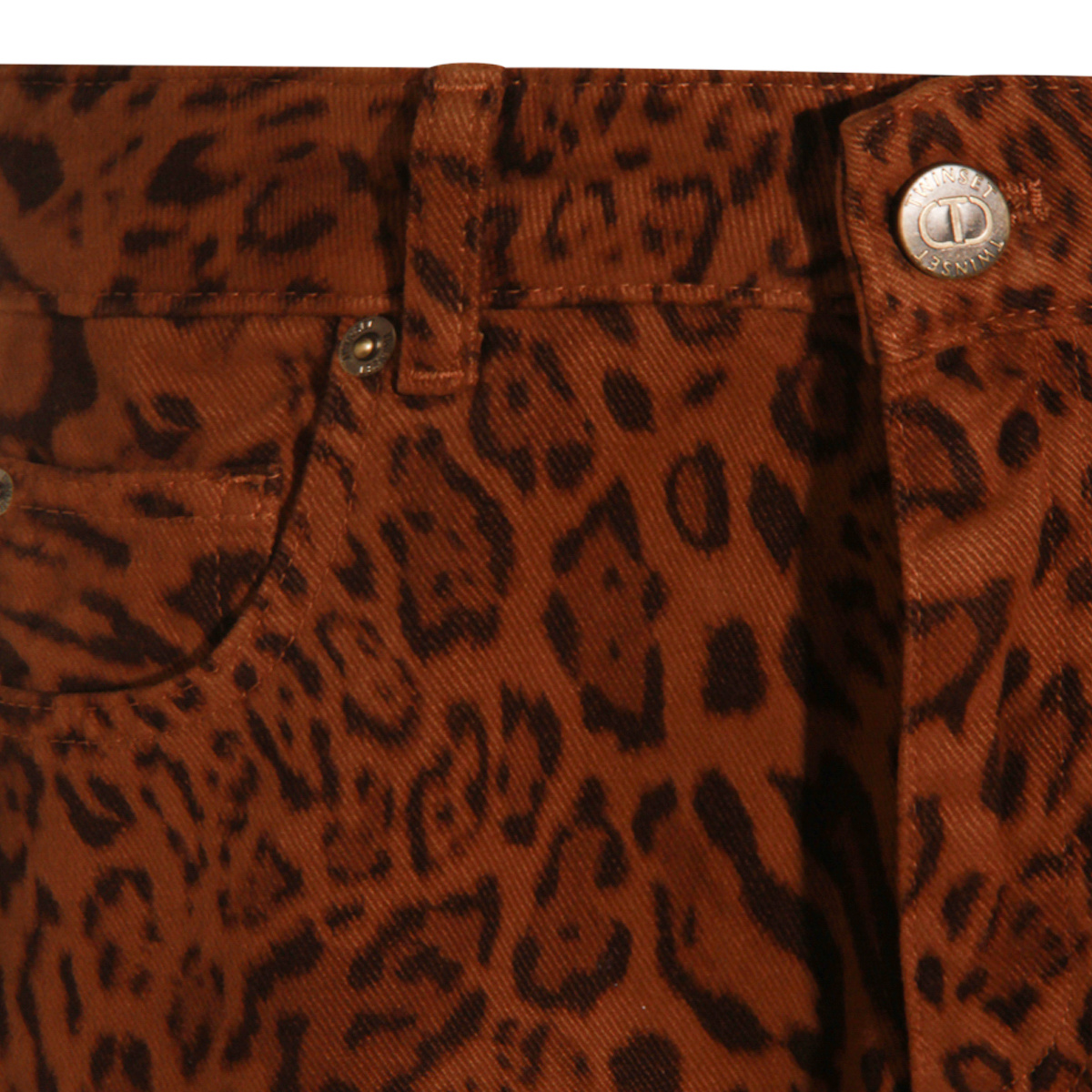 Twinset Straight Trousers With Pockets And Belt Loops In Red