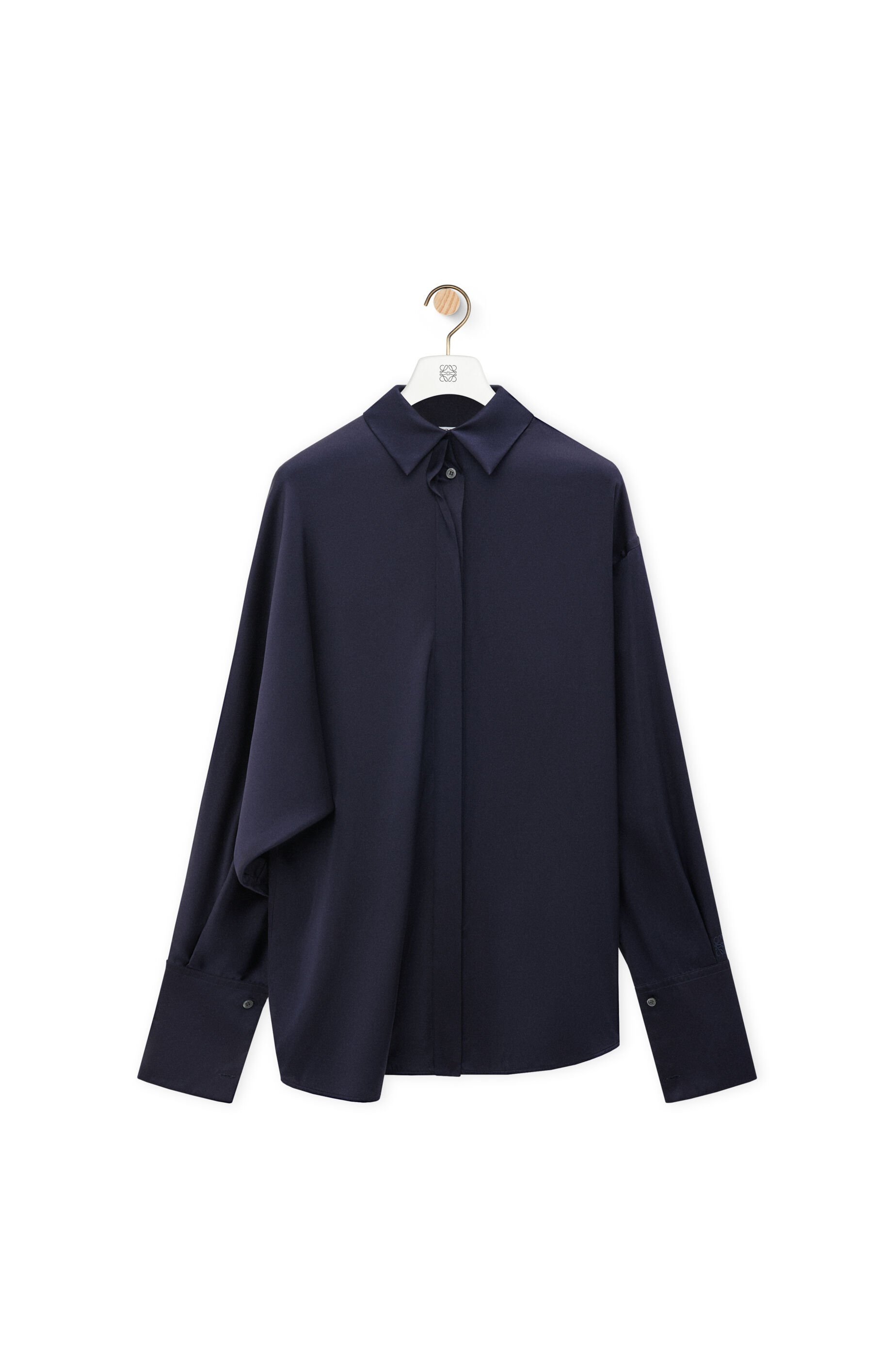 Loewe Draped Shirt In Silk In Blue