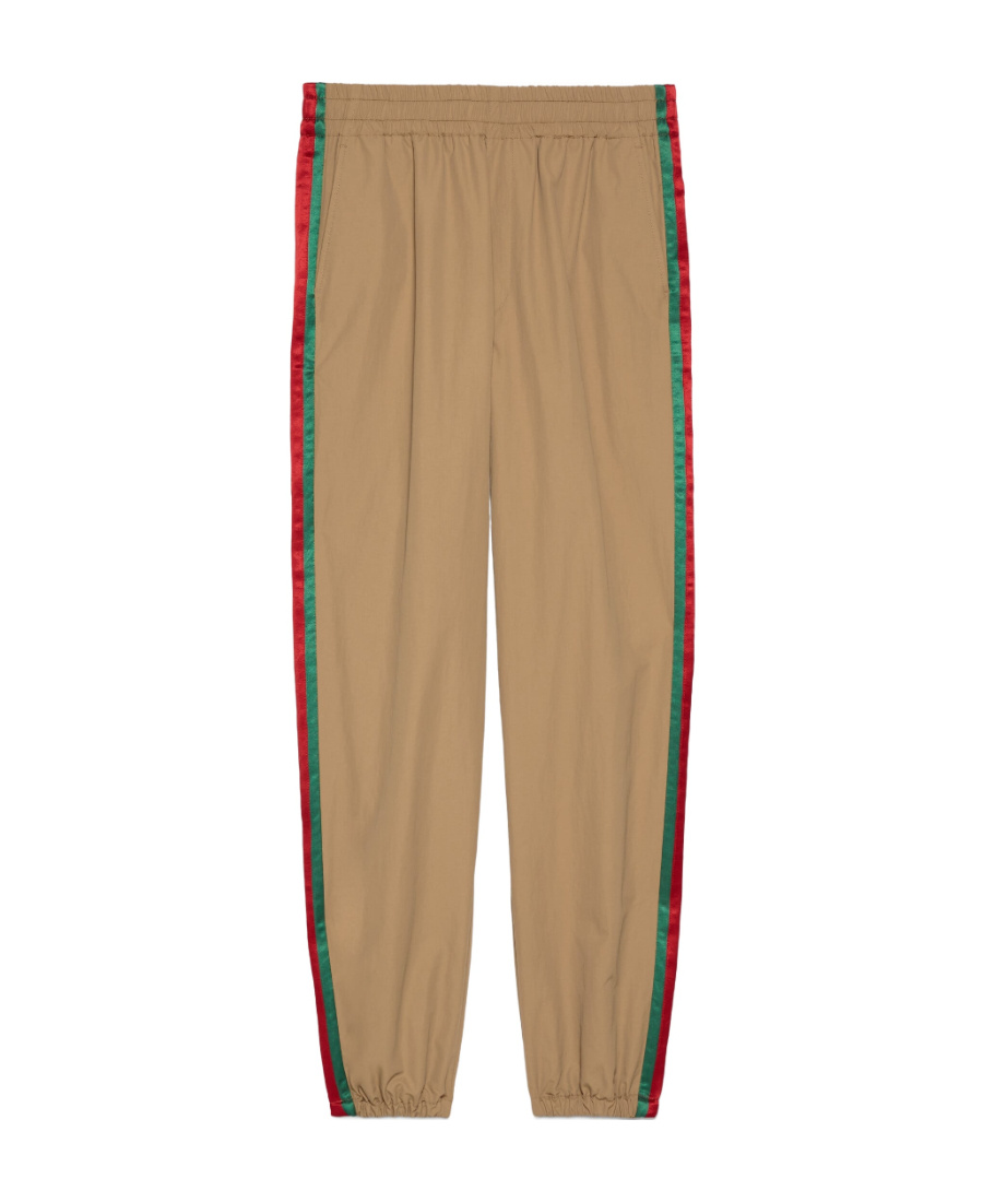 GUCCI WEB-STRIPE LOGO-PATCH TRACK PANTS